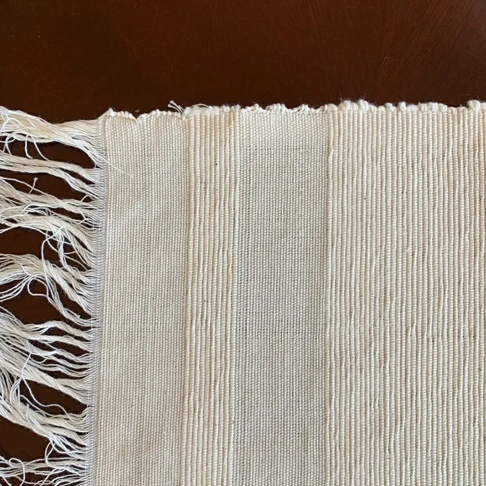‎Set of 6 Cream Fringe Dining Table Placemats Coastal Beach Boho